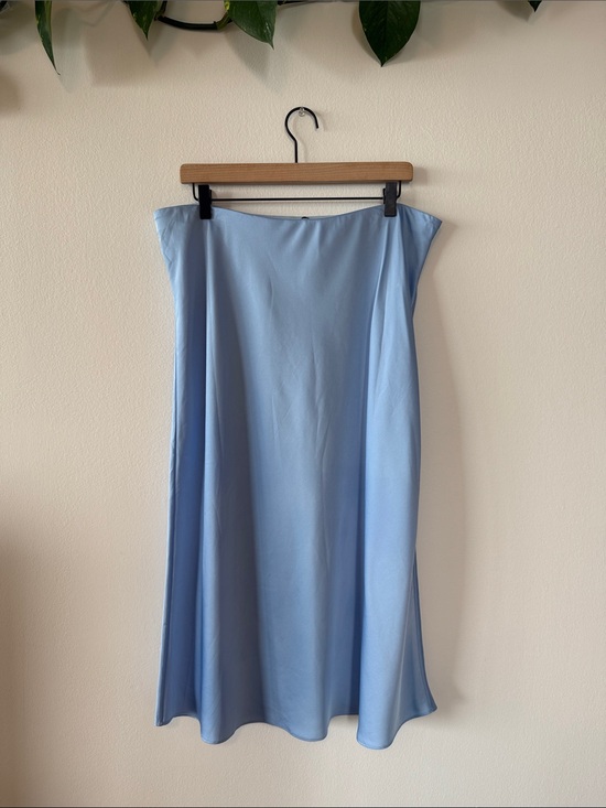 J. Crew Dresses & Skirts - J Crew Light Blue Satin A-Line Midi Skirt